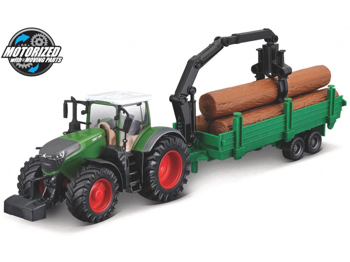 Fendt 1050 Vario Tractor Tree Forwarder 10 Cm Groen Rood Bburago Nl