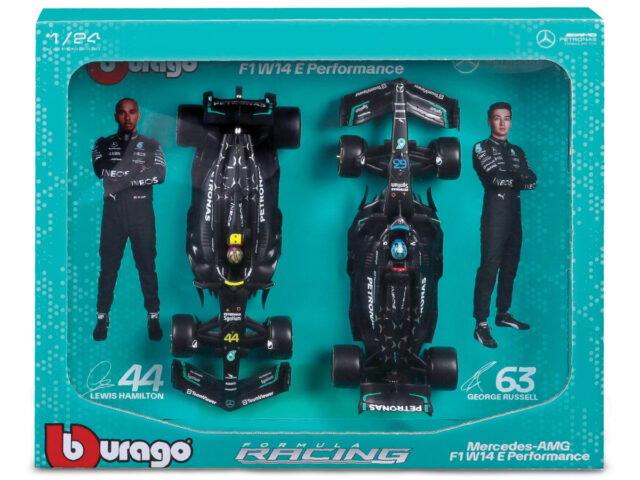 Mercedes Benz AMG PETRONAS F1 W14 E #44 LEWIS HAMILTON + #63 GEORGE RUSSELL 2023 - 2 CAR SET