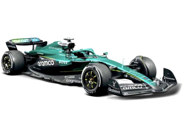 Aston Martin Amr 25 #18 Lance Stroll 2025 With Helmet 1:24 Donker Groen/zwart/geel