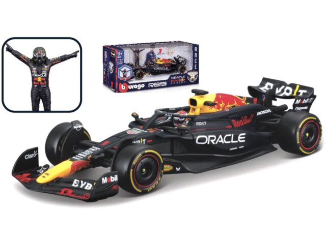 Red Bull Rb20 #1 Max Verstappen 2024 With Figure 1:24 Donker Blauw/rood/geel