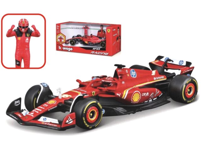 Ferrari Sf-24 #16 Charles Leclerc F1 2024 With Figure 1:24 Rood/wit/geel