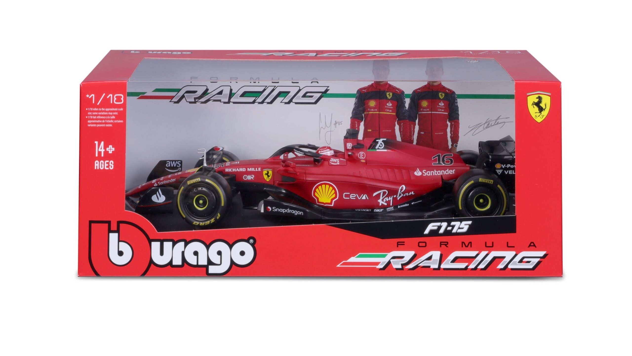 Ferrari F1-75 #16 Charles Formule 1 seizoen 2022 | Bburago Nederland