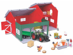 BBURAGO FARMLAND PLAYSET - FARM SHED WITH FENDT 1050 TRACTOR