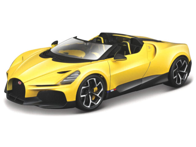 Bugatti W16 Mistral Cabriolet 1:18 Geel/zwart