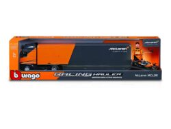 Mercedes Benz Actros  Cab + Trailer + Mclaren Mcl 38 #4 Lando Norris 2024 1:43 Grijs/oranje/zwart