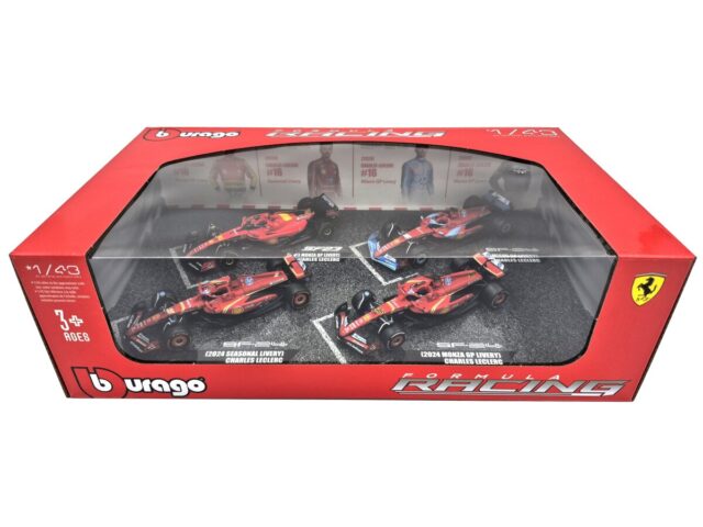 Ferrari Racing F1 geschenkverpakking 4 modellen - SF-23 #16 - SF-23 #55 Monza - F1-75 #16 - F1-75 #55 schaal 1:43